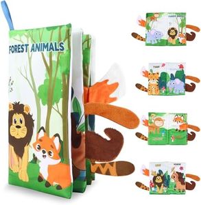 Libros de Tela para Bebes, Libro Interactivo Blandos para Bebe Recien Nacido Niños Animales Libro Sensorial Suave de Actividades Juguetes Aprendizaje y Educativo para Bebes