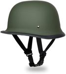 Daytona Helmets Half Shell German Motorcycle Helmet â€“ DOT Approved [Military Green] [M]