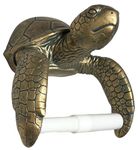 Top Brass Sea Turtle Wall Mount Toilet Paper Roll Holder Rustic Nautical Beach Coastal Decor – Bronze Verdigris Finish, TBH-A92A