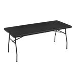 Amazon Basics Folding Table 6ft with Carrying Handle, Black