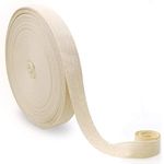 ABB Ropes & Niwars 50 Meter Twill Tape for Versatile Crafting and Sewing Projects and Flexible Cotton Ribbon,Webbing Tape Herringbone Bias Tape for Sewing DIY Craft (Natural White, 20 MM)