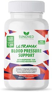 Sundhed Natrual UltraMax Blood Pressure with Bioperine for Enhanced Absorption, Hawthorn Berry Capsules - Multivitamin - 60 Capsules