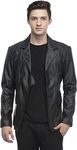 WOLVER Leather Blazer for Men | Leather Mens Blazer | Leather Coats for Men (in, Numeric, 38, Regular, Black)