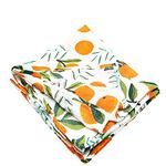 Chickwin Muslin Swaddle Cloths for baby, Organic 100% Cotton Extra Soft Boys or Girls Printed Design Large Square Cloths Wash Cloth Blanket for Sensitive Skin Baby (120 * 120cm,Orange)