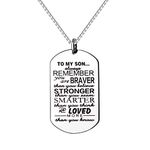 KENYG Inspirational Necklace To My Son Dog Tag Box Chain Venetian chain Necklace Mens Fashion Jewellery