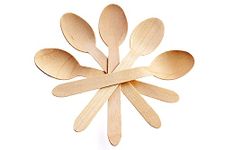 DNY 300 Pcs Disposable Wooden Cutlery Spoons, Compostable and Earth Friendly140MM, 14CM & 5.51 Inch Length for Hotels and Takeaways - Pack of 300 Spoons