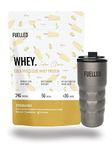 Fuelled Whey Protein Powder Concentrate & Isolate with 24 g Protein, 5 g BCAA (3 kg, 90 Servings) Lab Tested with Premium Metallic Shaker (Spiced Malai Kulfi)