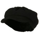 e4Hats.com Cotton Elastic Big Size Newsboy Cap, Black, XX-Large-3X-Large