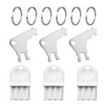 6pcs Paper Towel Dispenser Key, Plastic & Metal Toilet Paper Tissue Dispenser Key Replacement with 6pcs Key Rings Compatible with Waffle Georgia Pacific for Maintenance Professionals