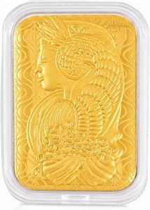 Shop LC Solid 24K Yellow Gold Emboss Sheet | Fine Pure 24K Yellow Gold | 10 mg | 31x45.50 mm - Lady Fortuna Blessing
