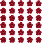 Wecoe 30 Pcs Small Red Rose Flower Hair Clips Tiny Mini Hair Clips Cute Decorative Hair Clips Wedding Hair Accessories Women Valentine's Day Chirstmas Gift