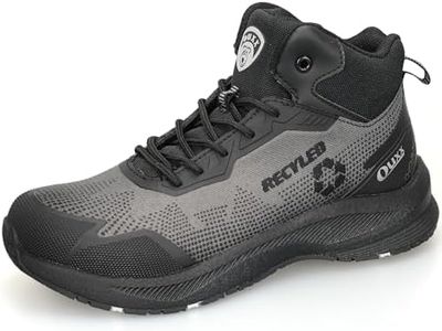 OUXX Eco-Friendly Men's Hiking Boots, Soft Toe, Lightweight Boots, Slip-Resistant Rubber Outsole, ASTM F2892 Walking Shoes(OX7601, US 8)