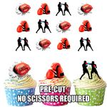 AK Giftshop Boxing Gloves Happy Birthday Mix- 12 EDIBLE WAFER CAKE TOPPERS STAND UP STANDUPS