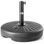 CHRISTOW Parasol Base 35kg, Heavy Duty Round Plastic Garden Umbrella Holder Stand, Water Sand Filled, For 38mm and 48mm Poles