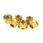 Motoforti 6pcs Titanium Alloy M12 Pitch 1.5mm Flange Bolt Nut for Bicycle Motorcycle Motor Bike Rear Wheel Axle Sprocket Car Modification Accessories Gold Tone