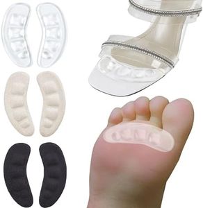 GQTJP Metatarsal Pads, Ball of Foot Cushions for Heels,Non Slip Foot Pads to Relief Pain All Day,Toe Pads Shoe Gummies for Heels, Heel Pads for Stop Feet from Sliding Forward (Mix - 3 Pairs)