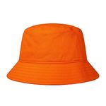 GADIEMKENSD Cotton Bucket Hat for Women Summer Beach Sun Protection Bucket Hats for Men Trendy Lightweight Packable Outdoor Travel Hat for Golf Hiking Fishing Camping Orange