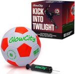 GlowCity Premium Synthetic Soccer Ball with Air Pump - Size 5