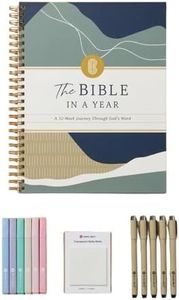 Official Spiral Bible™ Bible in a Year Essentials Bundle Hardcover | 365-Day Guided Reading Plan Companion with Study Guide, Pastel Highlighters, Pens & Transparent Sticky Notes for Any Translation (Mountains)