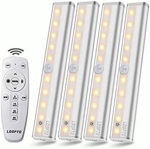 LDOPTO Under Cabinet Kitchen Lights with Remote Dimmable LED Cupboard Battery Powered LED Lights with Remote Bedroom Battery Operated Lights with Timer for Kitchen Hallway, Multiple Colors 4 Pack