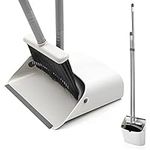 Broom and Dustpan Set, JEHONN Long Handle Lightweight Broom Set Upright Standing Dustpan Stand Up Store Sweep Set for Home Room Kitchen Office Lobby