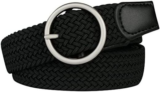 Drizzte Plus Size Belts 71'' Women Woven Elastic Stretch Belt Womens Laides Belt Black