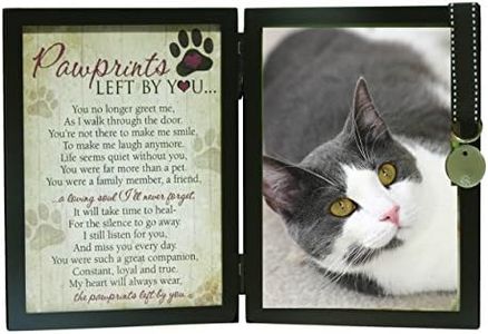 Pawprints Left By You Memorial 5x7 Frame for Cat with Pet Tag - Thoughtful Cat Memorial Gift