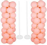 2 Sets Thicken Adjustable Balloon Column Stand Kit Base and Pole 5 Feet Balloon Tower Decorations for Baby Shower Graduation Birthday Wedding Party