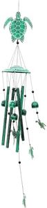 VP Home 20" H Rustic Green Turtle Wind Chimes for Outside Unique Rustic Turtle Windchimes Outdoor Decoration and Garden Decoration, Windchime Gift for Women, Mom, Grandma, Unisex