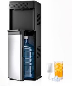 Electactic 2-in-1 Water Dispenser & Ice Maker, 5 Gallon Bottle Top Loading Hot and Cold Water Cooler, Child Safety Lock for Home, Office, Garage