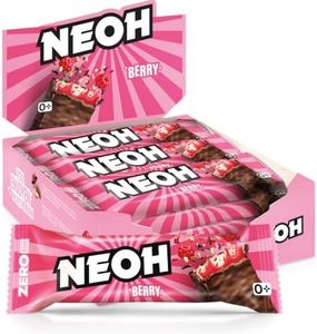 NEOH Low Carb Protein & Candy Bar - Raspberry - 12-Pack - Low Calorie, Low Sugar, Vegetarian, Gluten-Free, Non-GMO Sport Nutrition Bars