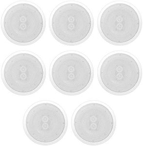 Pyle 6.5 Inch 300W Home Audio in Ceiling or Outdoor Speaker Waterproof (8 Pack)