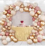 Rose Gold Balloon Arch Kit, 102pcs Retro Pink White Gold Balloon Garland Arch with Gold Confetti Balloons for Girls Women Rose Gold Birthday Party Decoration, Wedding, Baby Shower, Bridial Shower