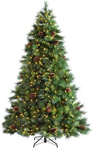 WeRChristmas Pre-Lit Portland Spruce Christmas Tree with 700 Chasing Warm LED Lights, Multi-Colour, 7.5 feet/2.25m
