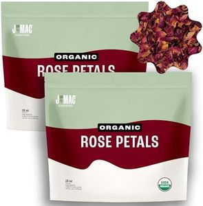 J MAC BOTANICALS Organic Rose Petals (32 oz) Certified USDA Organic, edible, culinary grade dry rose petals for herbal tea, cooking and crafts