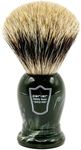 Parker King Size Pure Badger Bristle Shaving Brush – Brush Stand Included - Overszied 24mm 3-Band-Badger Brush Knot - Generates a Giant Lather