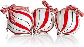 Ornativity Peppermint Candy Ornament Set – Christmas Candy Cane Ball Shatterproof Candy Balls Hanging Xmas Ornaments for Indoor or Outdoor Holiday Christmas Tree Decor – 4.5" 1 Dozen