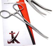 KKT Premium Quality Crile Hemostat Forceps Curved 5.5" (14cm), Full Serrated, Ratcheted Lock