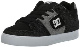 DC Men's Pure Low Top Lace Up Casual Skate Shoe Sneaker, Black Denim, 10 UK