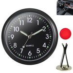 Car Clock, Car Clocks for Dashboard Air Vent-On Clock Watch Small Luminous Car Vent Clocks Watch Round Clocks Watch Digital Timer for Automotive Boat Bike Home Decoration Gifts for Men (Black）