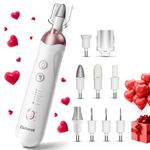 Womens Valentines Gifts for Her Wife: Eletorot Manicure and Pedicure Set for Feet, Cordless Electric Nail Files Rechargeable Nail Drill 8 Attachments LED Light, Toenail File for Thick Nails Cuticles