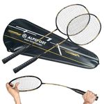 ALPSPORT SL Golden Dragon 4U G5 Graphite Professional Badminton Rackets Sets of 2, Full Carbon Fiber Racquets with 1 Leather Bag, 2 Tied Grips Tapes, Padel Raket for Sports Training