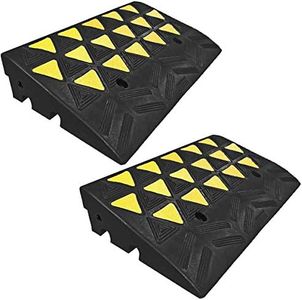 Electriduct Reflective 15 Ton Rubber Curb Ramp 30,000 lbs Capacity (2 Pack)