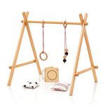 Ariro-Montessori Baby Floor Gym & Mobile | Play Gym | Helps Grasping, Cognitive Processing for New Borns Adjustable Heights and Safe Materials | Made with Neem & Beechwood