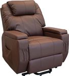 Pro Rider Mobility Riser and Recliner Chairs with 48 Hour Delivery - Dorchester Dual Motor Electric Recliner Armchair for Living Room Brown PU Leather Reclining Chairs Remote Control Riser Recliner