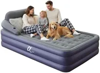 A-ER-FA Queen Air Mattress with Detachable Headboard and Cup Holder - 20 Height 700lbs Capacity Comfort Inflatable Bed for Guests Home Camping and Travel Durable Construction,Colchón Inflable,Air Bed