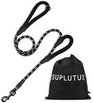 SuplutuX Rope Dog Lead, 5FT/1.5M Strong Dog Leads with 2 Comfortable Padded Handles, Reflective Safety Training Walking Leash for Large Medium Dogs with Storage Bag