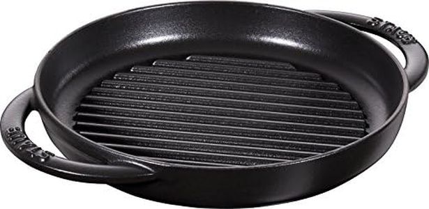 Staub Round 22 cm Grill Pan, Cast Iron, Black