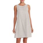 Amazhiyu Women 100% Linen Tank Dress Sleeveless Crew Neck Summer Dress Loose Fit Flax,Medium