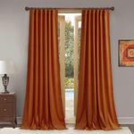 StangH Pumpkin Orange Velvet Curtains - Holiday Decoration for Parties, Room Darkening Thermal Insulated Velour Drapes for Bedroom/Theater/Office, W52 x L84, 2 Panels